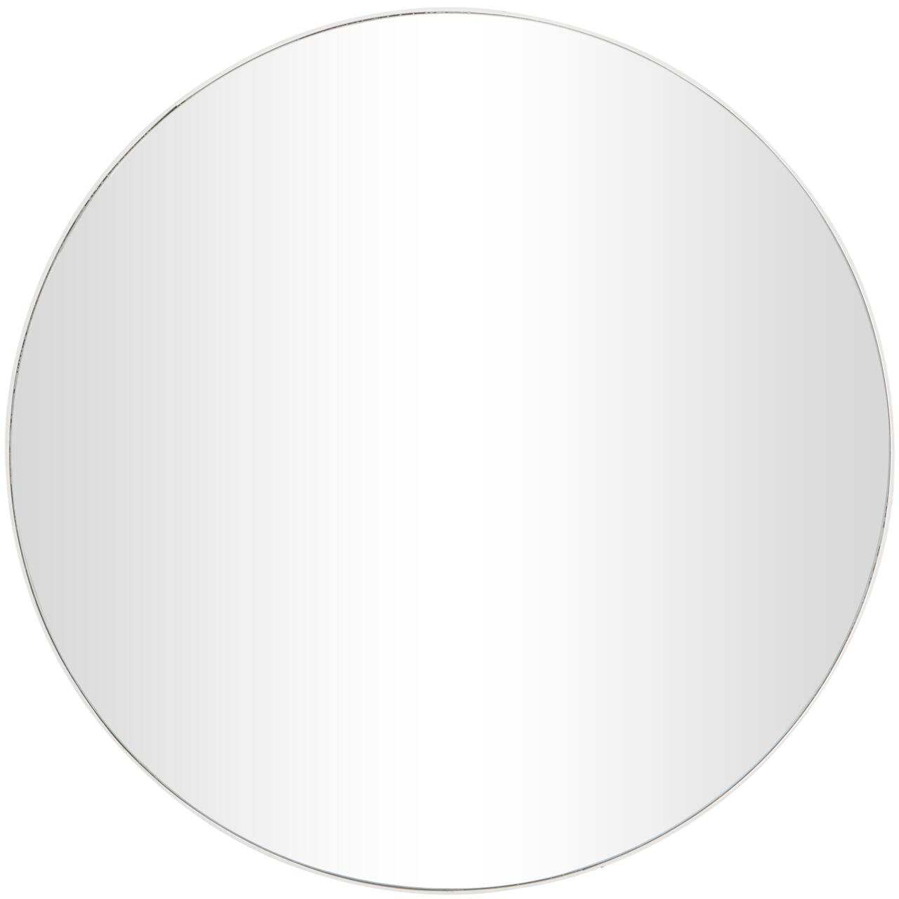 White Wood Thin Framed Wall Mirror 36" x 1" x 36"